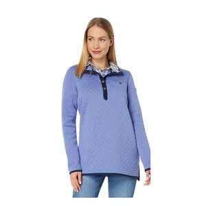 L.L.Bean Women’s Quilted Mock Neck Tunic  Periwinkle Size L Cozy Outdoor